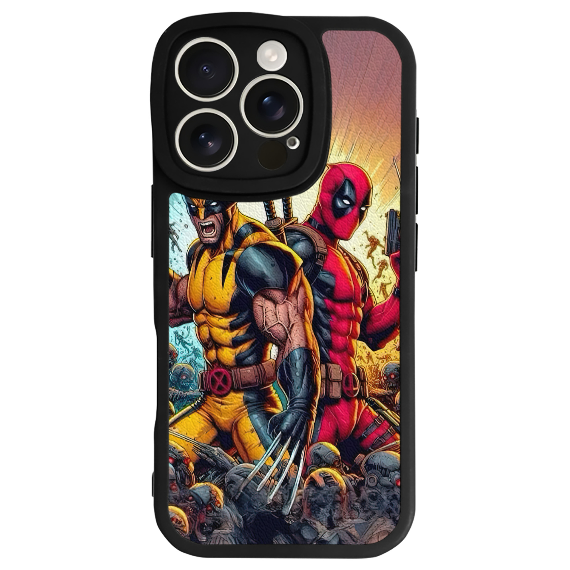 （画像用） Deadpool デッドプール 【iPhone 16シリーズ対応】シリコンスマホケース（レザー調） 材質：シリコン